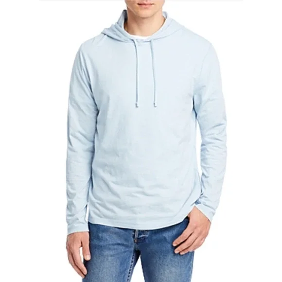 The Men's Store Cotton Slub Hoodie Celestialc Blue Size XL